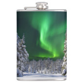 Noordelijke lichten tijdens de winter heupfles (Voorkant)