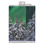 Noordelijke lichten tijdens de winter heupfles (Achterkant)