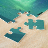 Noordelijke lichten tijdens de winter legpuzzel (Zijkant)