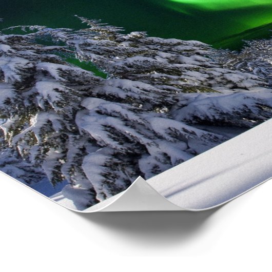 Noordelijke lichten tijdens de winter poster (Hoek)