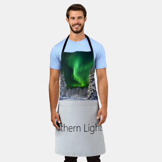 Noordelijke lichten tijdens de winter schort (Gedragen)