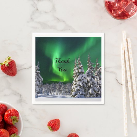 Noordelijke lichten tijdens de winter servet (Insitu)