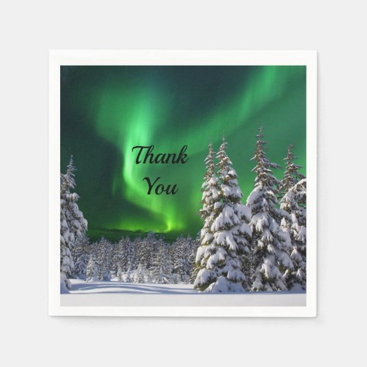 Noordelijke lichten tijdens de winter servet (Voorkant)