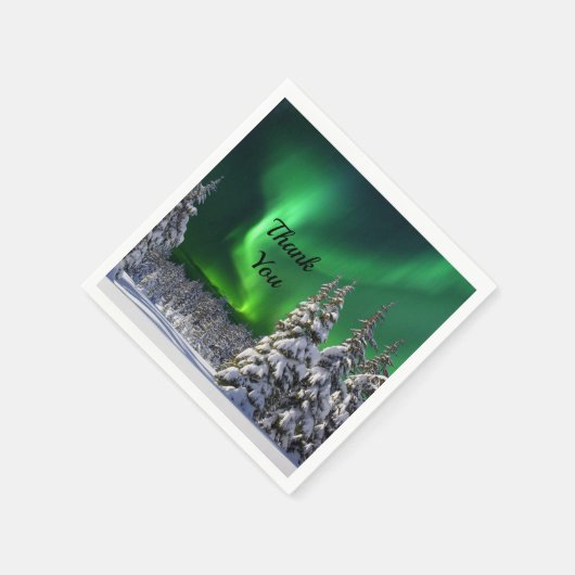 Noordelijke lichten tijdens de winter servet (Hoek)