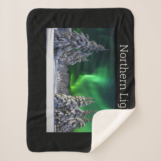 Noordelijke lichten tijdens de winter sherpa deken (Voorkant)