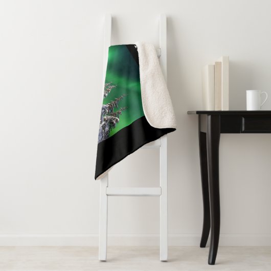 Noordelijke lichten tijdens de winter sherpa deken (In situ)