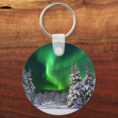 Noordelijke lichten tijdens de winter sleutelhanger (Voorkant)