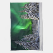 Noordelijke lichten tijdens de winter theedoek (Verticaal)