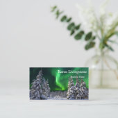 Noordelijke lichten tijdens de winter visitekaartje (Staand voorkant)