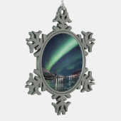 Noordelijke lichten tin sneeuwvlok ornament (Links)