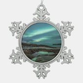 Noordelijke lichten tin sneeuwvlok ornament (Voorkant)