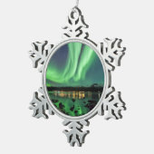 Noordelijke lichten tin sneeuwvlok ornament (Rechts)