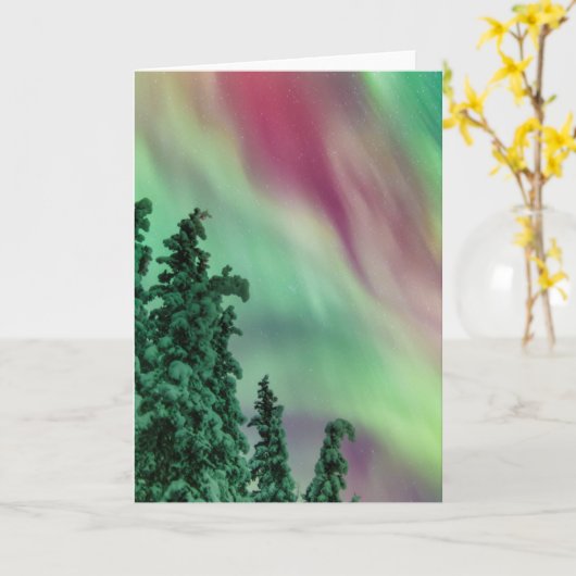 Noordelijke lichten | Winter in Glennallen, Alaska Kaart (Gele Bloem)