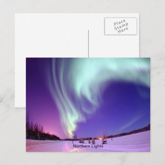 Noordelijke Lichtshine in Alaskan Sky Briefkaart (Voorkant / Achterkant)