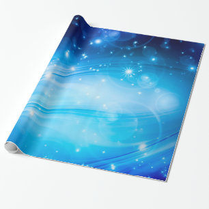 Noordelijke lichtsterren blauw + jouw tekst & idee cadeaupapier