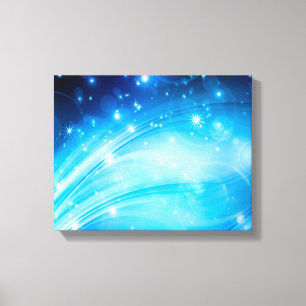 Noordelijke lichtsterren blauw + jouw tekst & idee canvas afdruk