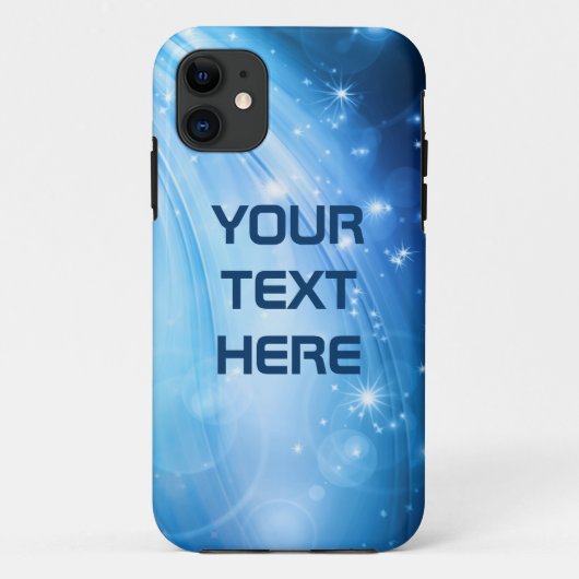 Noordelijke lichtsterren blauw + jouw tekst & idee Case-Mate iPhone case (Achterkant)