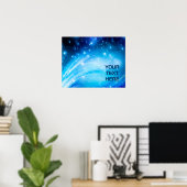 Noordelijke lichtsterren blauw + jouw tekst & idee poster (Thuiskantoor)