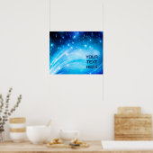 Noordelijke lichtsterren blauw + jouw tekst & idee poster (Keuken)