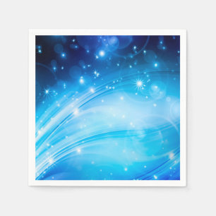 Noordelijke lichtsterren blauw + jouw tekst & idee servet
