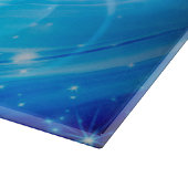 Noordelijke lichtsterren blauw + jouw tekst & idee snijplank (Hoek)