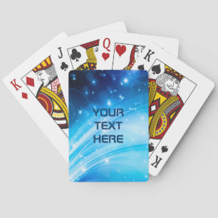 Noordelijke lichtsterren blauw + jouw tekst & idee speelkaarten