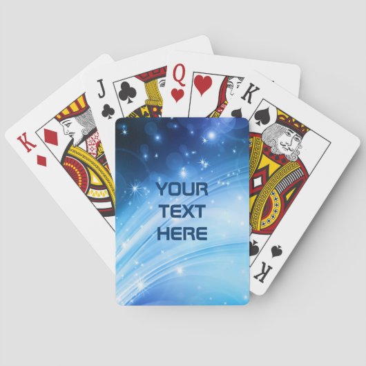 Noordelijke lichtsterren blauw + jouw tekst & idee speelkaarten (Achterkant)