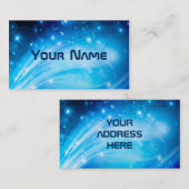 Noordelijke lichtsterren blauw + jouw tekst & idee visitekaartje (Voorkant / Achterkant)
