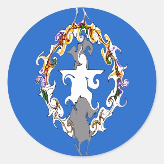 Noordelijke Marianen Gnarly Vlag Ronde Sticker (Voorkant)