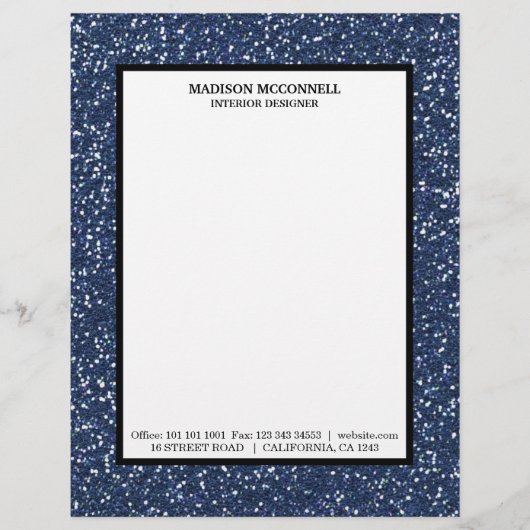 Noordelijke marineblauw briefhoofd (Voorkant)