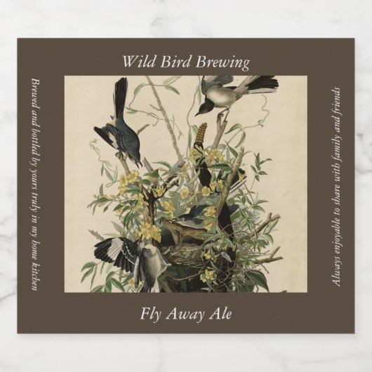 Noordelijke Mocking Bird, Audubon's Birds of Ameri Bier Etiket (Enkel label)