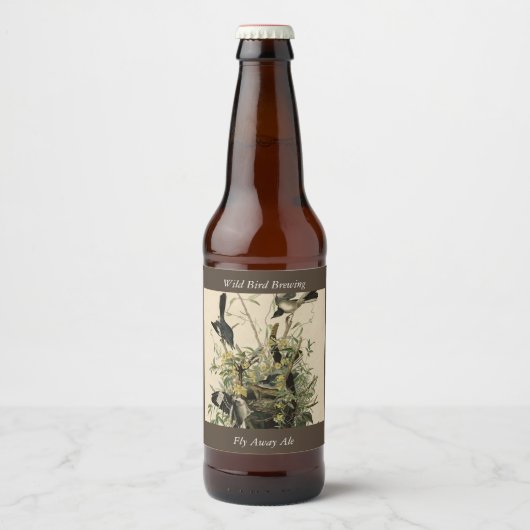 Noordelijke Mocking Bird, Audubon's Birds of Ameri Bier Etiket (Voorkant)