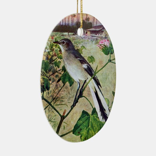 Noordelijke Mockingvogel Keramisch Ornament (Rechts)