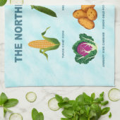 noordelijke moestuin theedoek (Gevouwen)