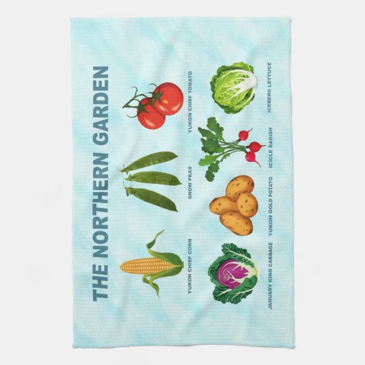 noordelijke moestuin theedoek (Verticaal)