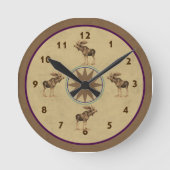 Noordelijke Moose Clock Ronde Klok (Voorkant)