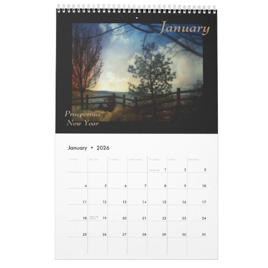 Noordelijke Nevada De Zilverstaat 12 maanden Kalender (Jan 2026)