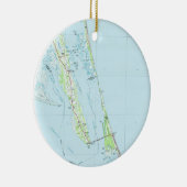 Noordelijke Outer Banks North Carolina Map (1985) Keramisch Ornament (Rechts)