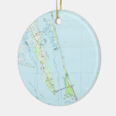 Noordelijke Outer Banks North Carolina Map (1985) Keramisch Ornament (Links)