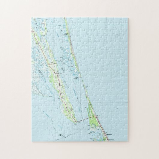 Noordelijke Outer Banks North Carolina Map (1985) Legpuzzel (Verticaal)