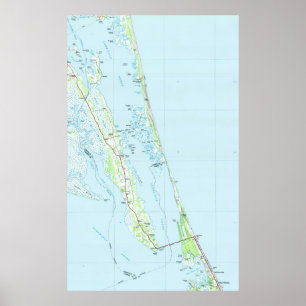 Noordelijke Outer Banks North Carolina Map (1985) Poster