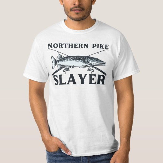 Noordelijke Pike Slayer Pike Vist T-shirt (Voorkant)