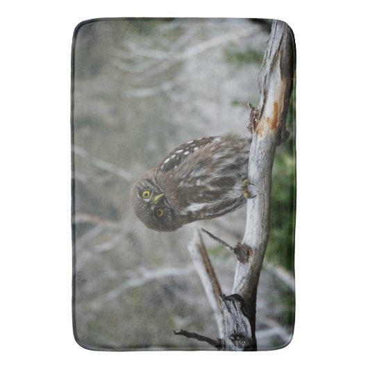 Noordelijke Pygmy Owl Bath Mat (Voorkant Verticaal)