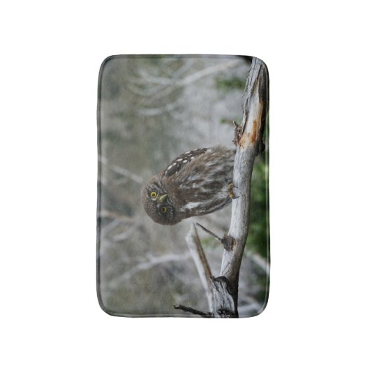Noordelijke Pygmy Owl Bath Mat (Voorkant Verticaal)
