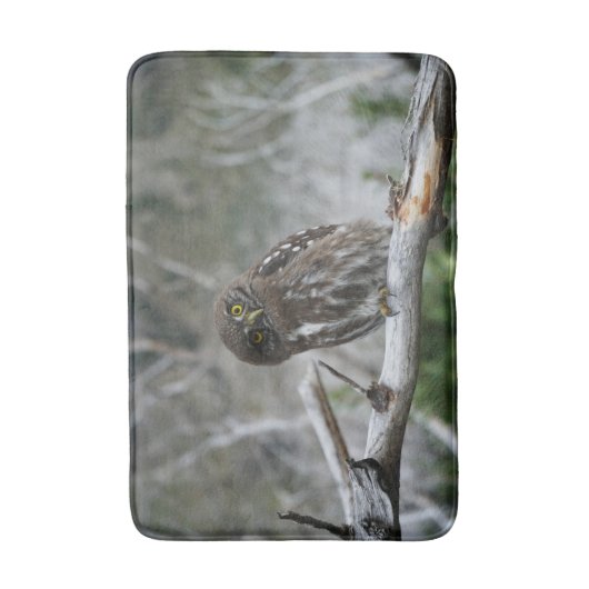 Noordelijke Pygmy Owl Bath Mat (Voorkant Verticaal)
