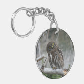 Noordelijke Pygmy Owl Sleutelhanger (Voorkant Links)