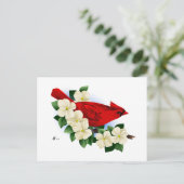 Noordelijke Rode Kardinaal Briefkaart (Staand voorkant)