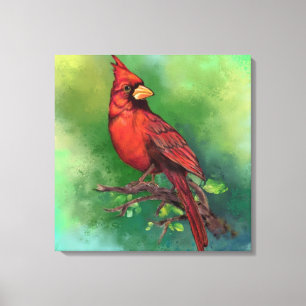 Noordelijke Rode Kardinaal Canvasprint Canvas Afdruk