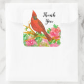 Noordelijke Rode Kardinaal dank u Vierkante Sticker (Tas)