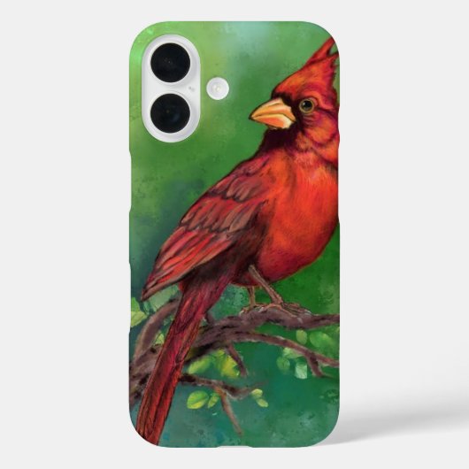 Noordelijke Rode Kardinaal iPhone Case (Achterkant)